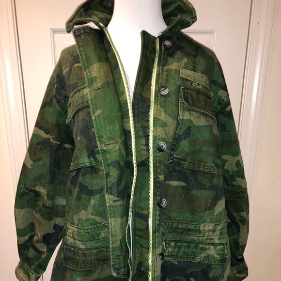 Free people Camo print jacket women’s size xs - Picture 3 of 8